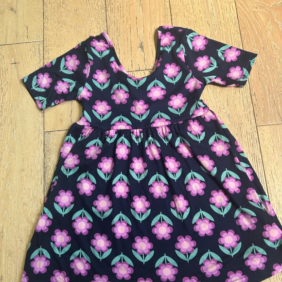 Floral Kids Dress in Black and Pink - Picture 2 of 5